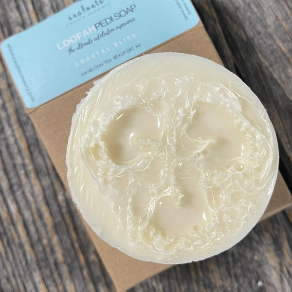 Pedi-Loofah Goats Milk Soap: Coastal Bliss Scent.