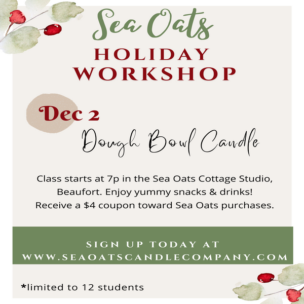 Winter Dough Bowl Candle Workshop: SIGN UPS NOW OPEN!