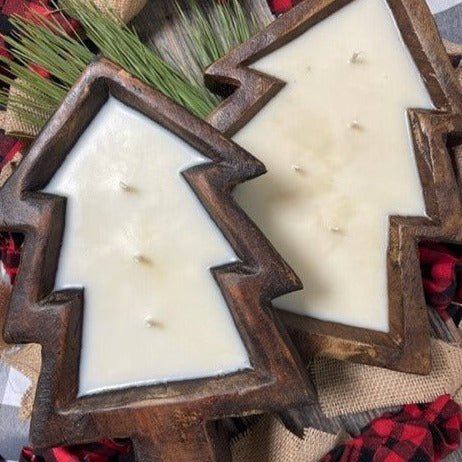 Wooden Tree Candles: CURRENTLY SOLD OUT