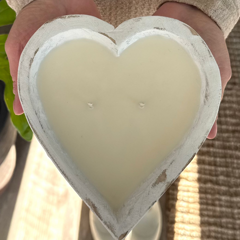 Valentine's Wooden Heart Candle