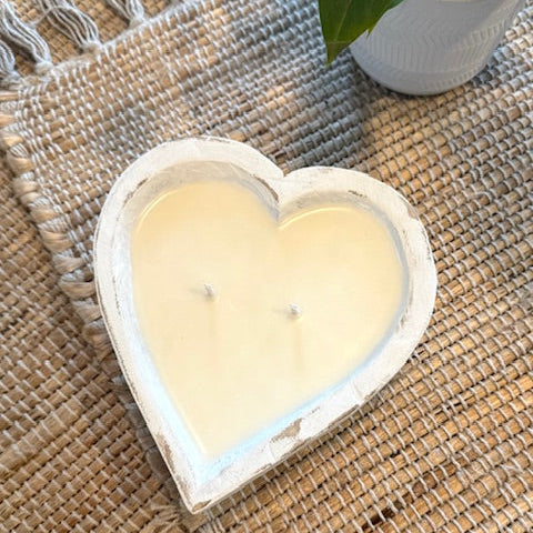 Valentine's Wooden Heart Candle