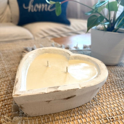 Valentine's Wooden Heart Candle