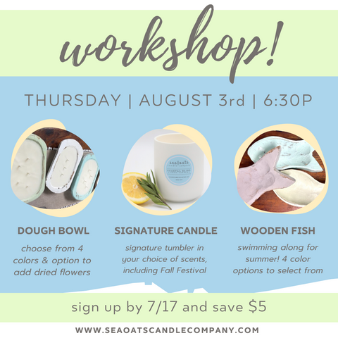 New Workshop! Limited Seating, Classes Tend to Fill Up Quickly
