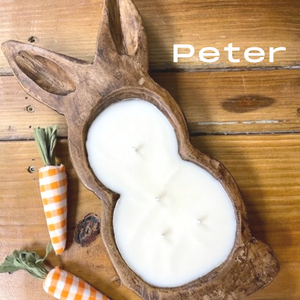 Charming Wooden Bunny Candles : Limited Availability